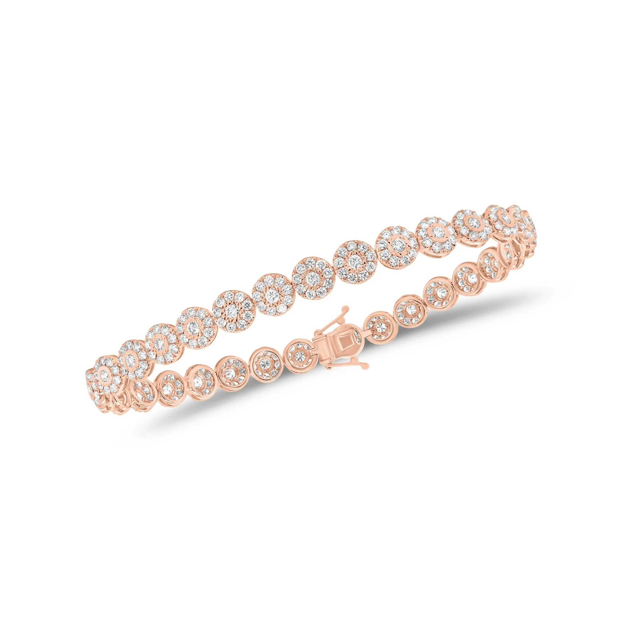 3.37 ct Diamond Halo Tennis Bracelet