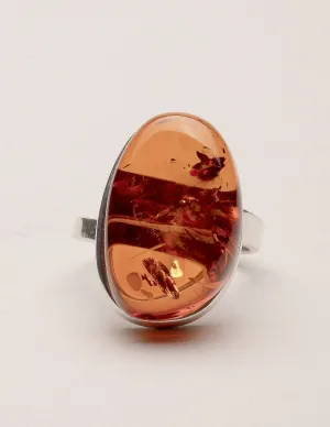 Amber Free Form Ring - Adjustable