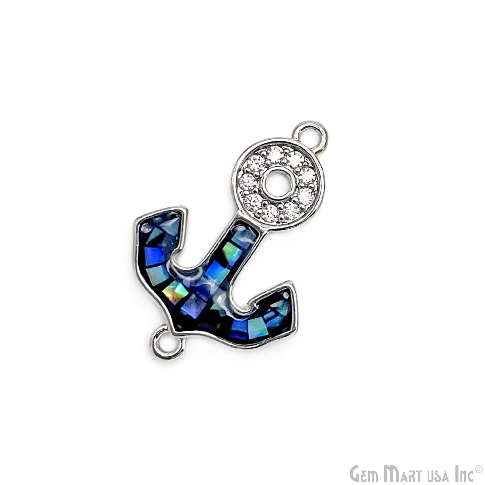 Anchor Charms, Micro Pave Anchor, Anchor Beads, Anchor Jewelry, CZ Beads 23x16mm