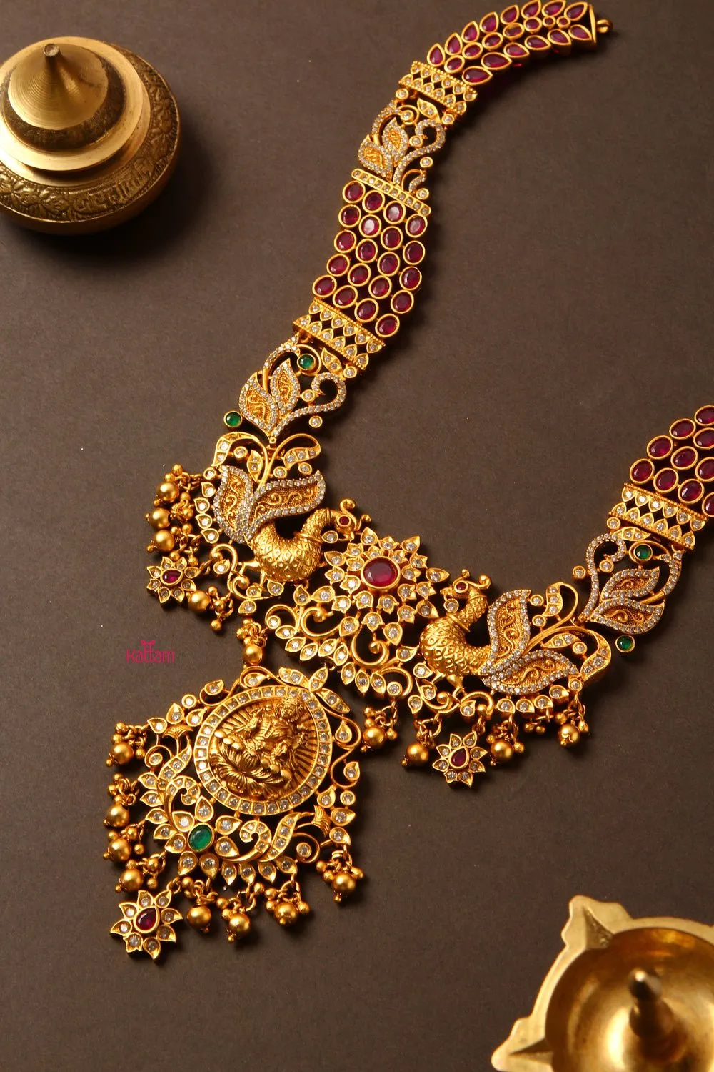 Antique Bridal Peacock Ruby Haram