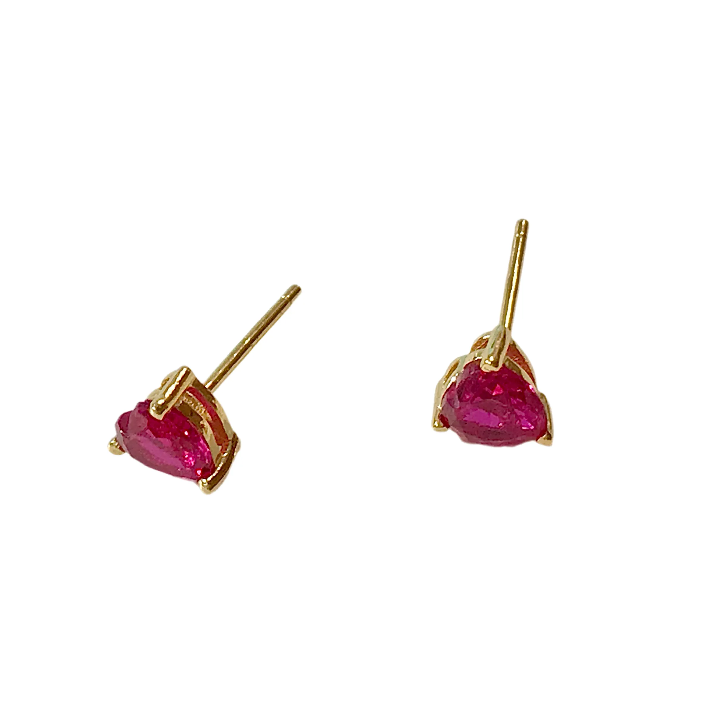Heart Prong Birthstone Earrings