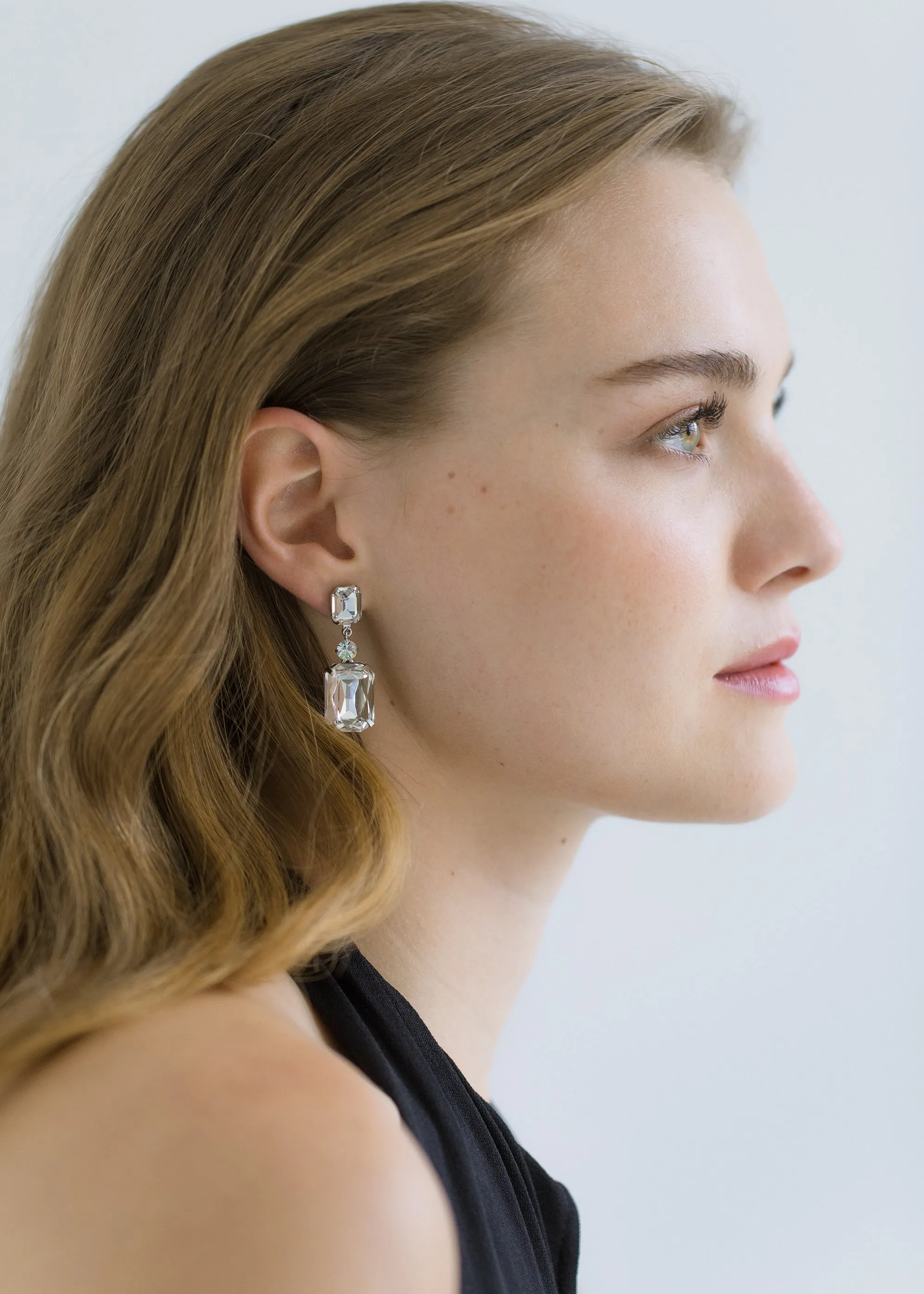 Justine Earrings -- Crystal